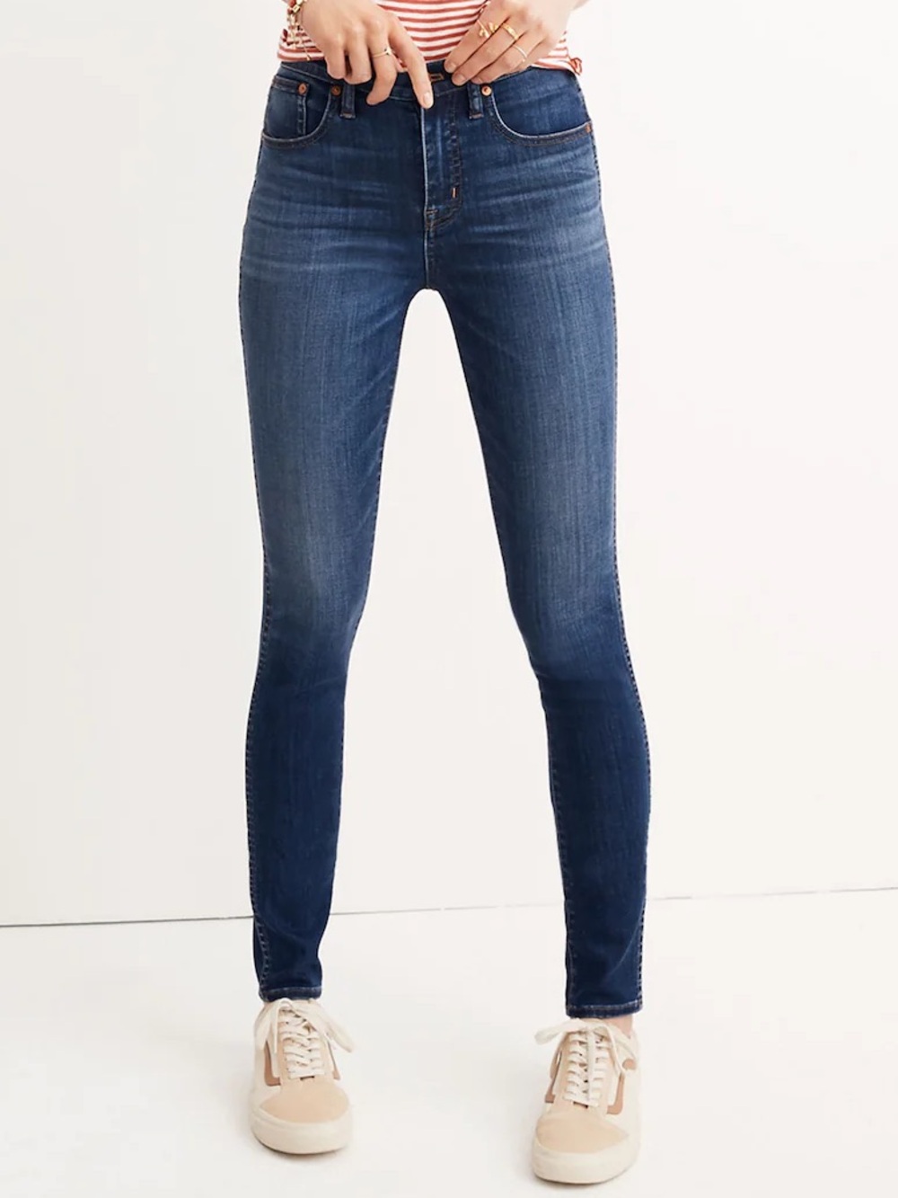 Madewell Womens 10" High-Rise Skinny Jeans Stretch Denim Casual Streetwear Chic